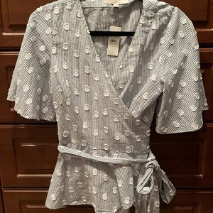 Loft kimono style wrap around top